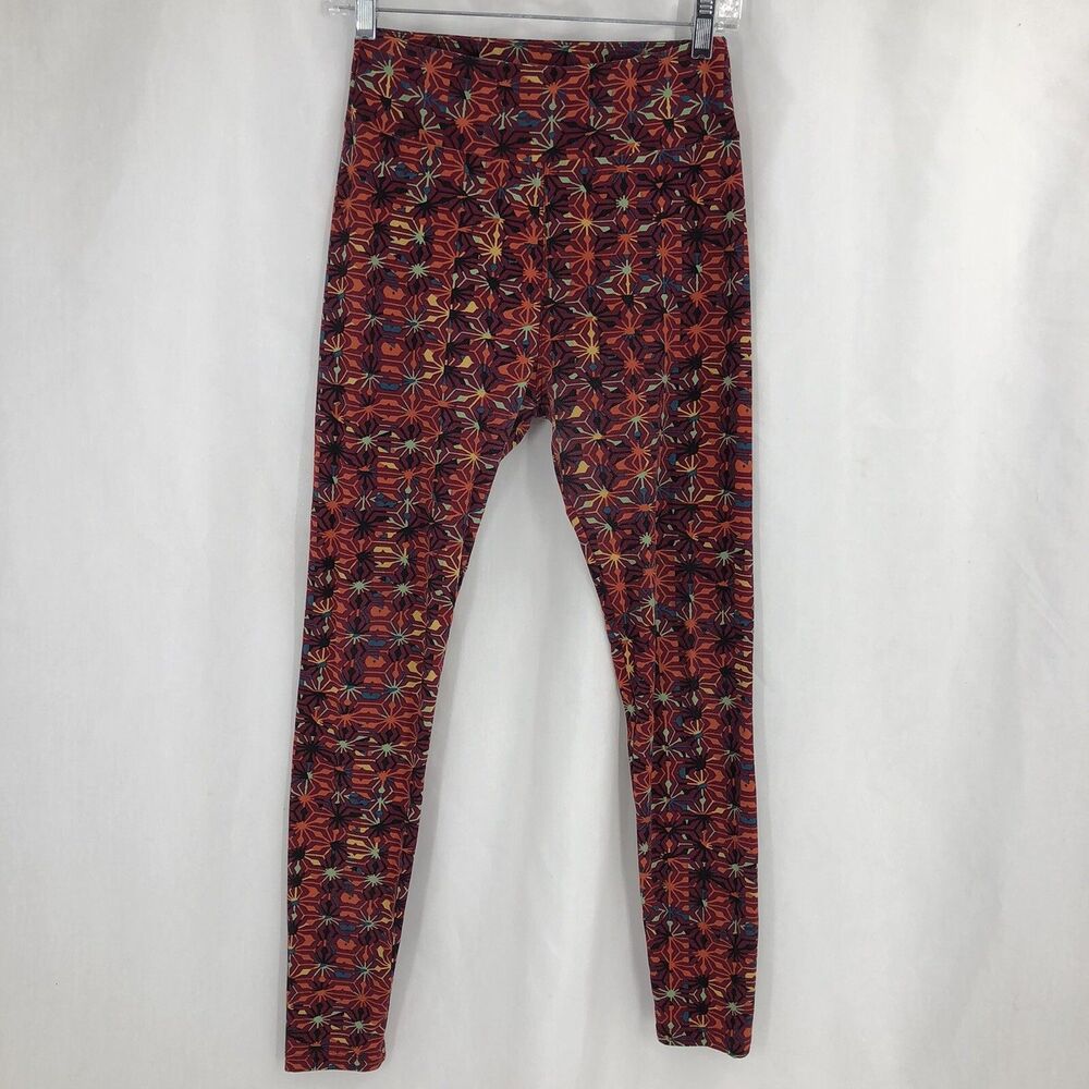 LuLaRoe OS One Size Leggings Red Green Blue Yellow Geometric